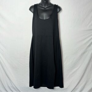 Leith Nordstrom Black Scoop Neck Midi Dress Sleeveless Side Slit Plus Size 2X